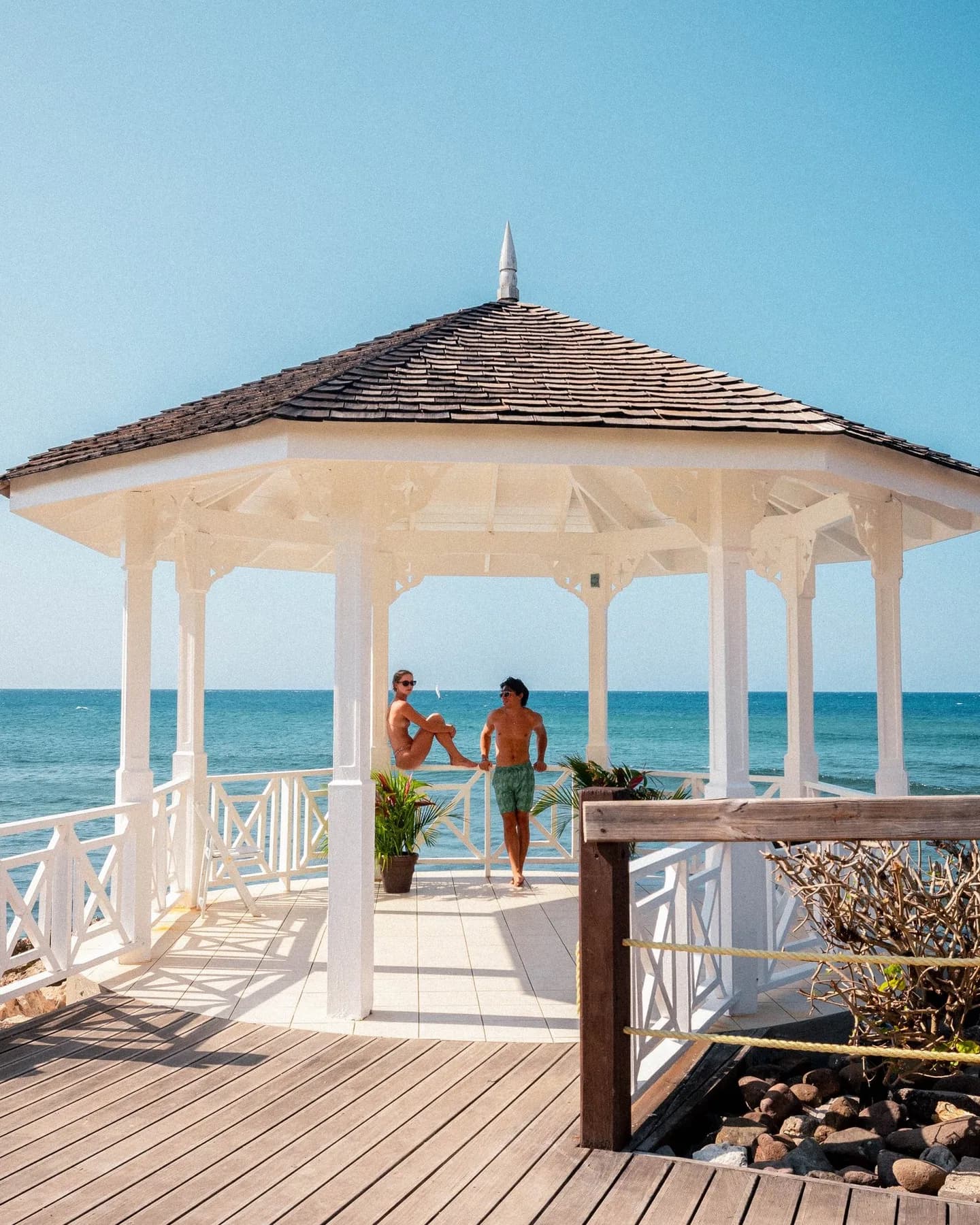 Oceanfront gazebo at a resort